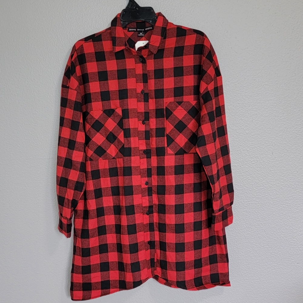 CUPCAKE COUTURE HYFVE  OVERSIZED FLANNEL TUNIC/SIZE M.